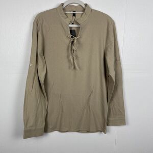LucMatton Men's NWT Light Brown Long Sleeve Shirt Top Size Small.